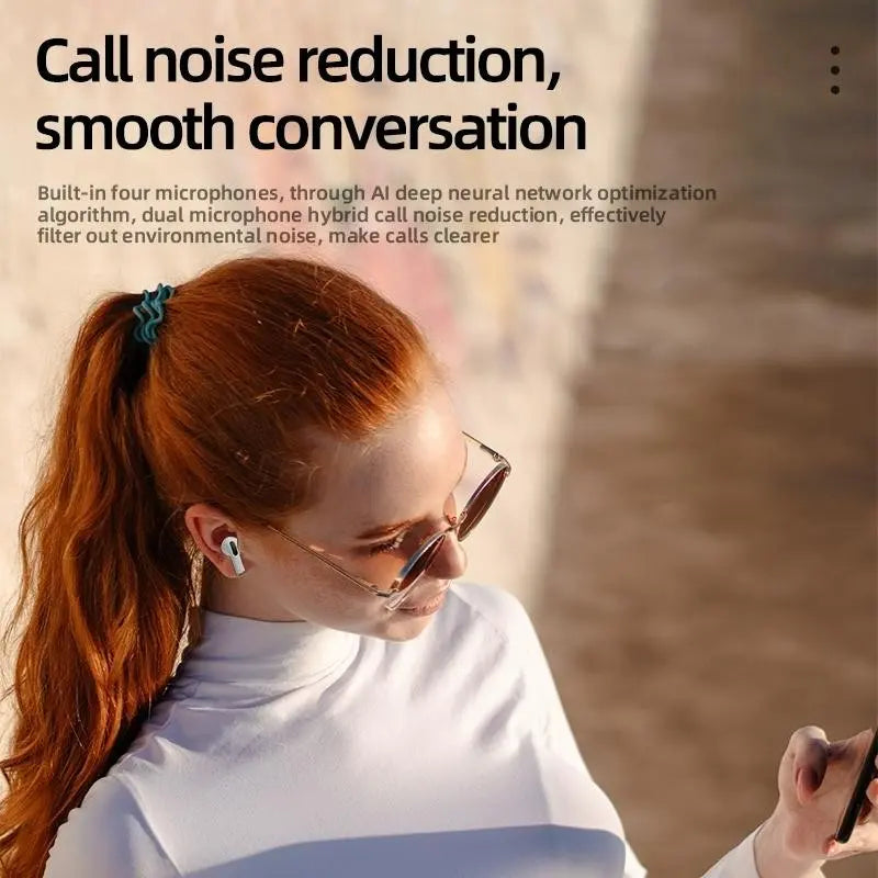 TWS Wireless Bluetooth Earphones with Microphone, High-Fidelity Stereo Sound, Smart Touch Controls, Low Latency, Extended Battery Life, and Auto Pairing Features