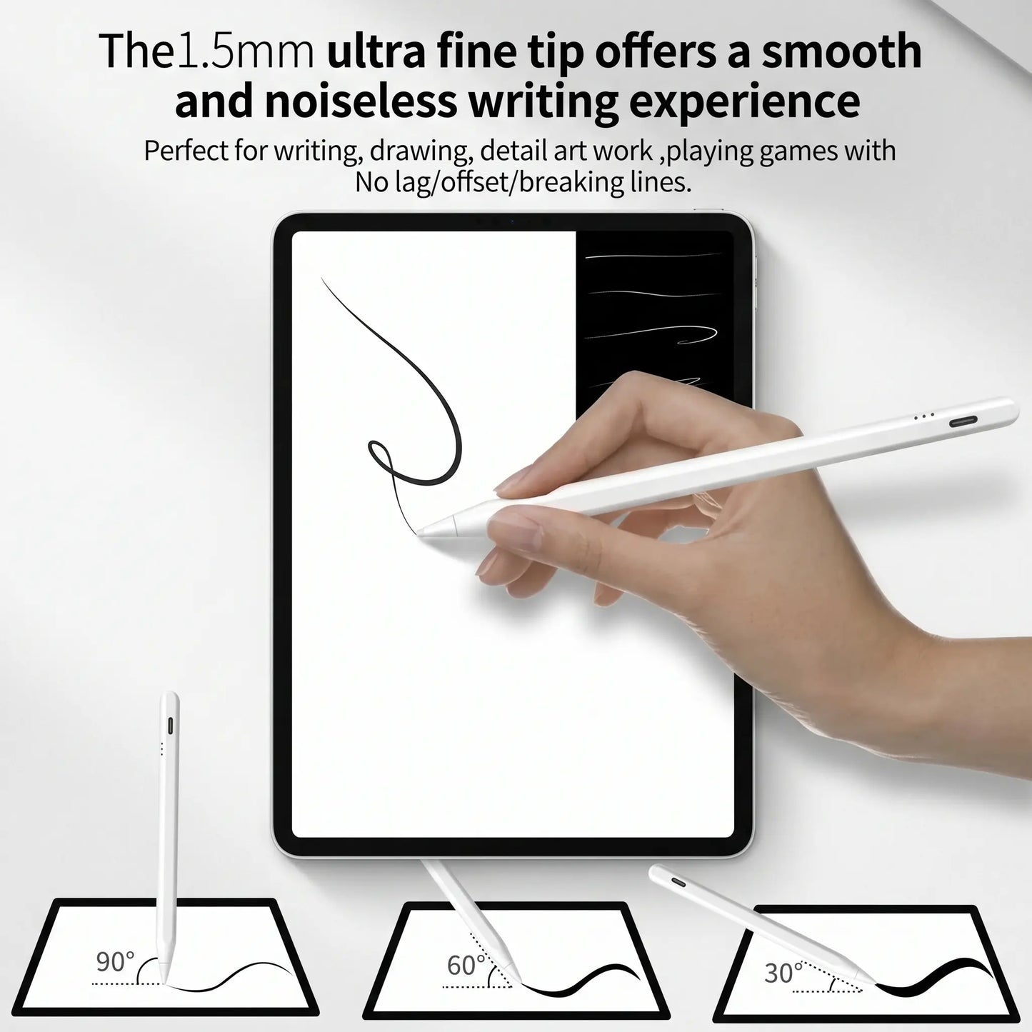 Pencil for Apple Ipad A16 11 and 10 Generation, Fast Charging Stylus for 2026-2018, for Ipad 11-6 Generation, Air 11-Inch/13-Inch M3/M2/5Th-3 Generation, Pro 13 "/11"/M4/12.9 ",Mini A17 Pro 7/6/5Th Palm Rejection Tilt Sensitivity Pen Tiktokshopholidayhaul