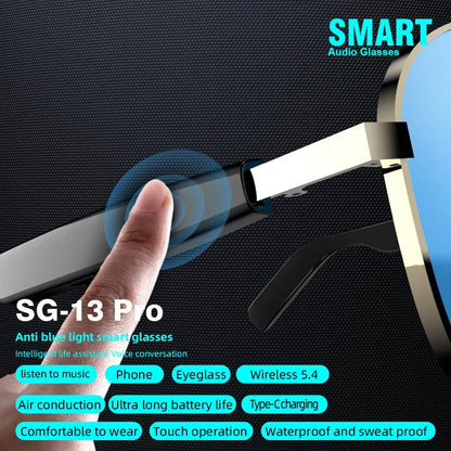 Multifunctional Smart Glasses, Touch Control Smart Sunglasses, Fashionable Bluetooth-Compatible Smart Glasses, Gift for Men & Women, Wearable, Wireless Smart Glasses