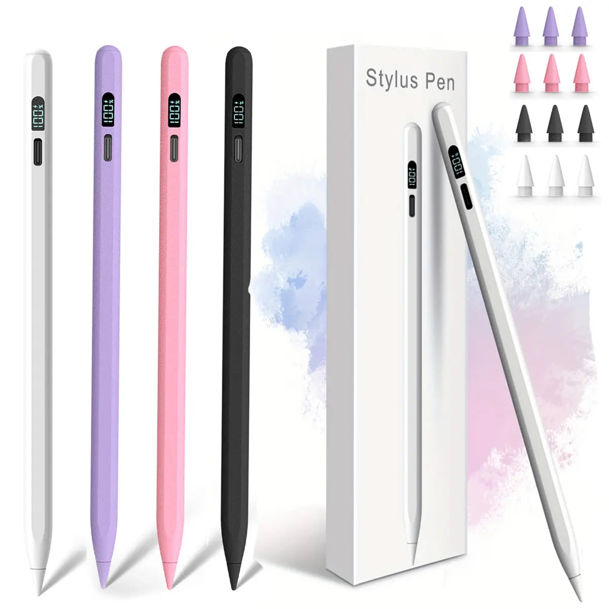 MEKO LED Stylus Pen for Ipad 10/9/8/7/6Th Gen, Pro 11"/12.9" M4, Air 5/4/3 M2, Mini 6/5, Fast Charge Palm Rejection Tilt Sensitive with LED Power Display