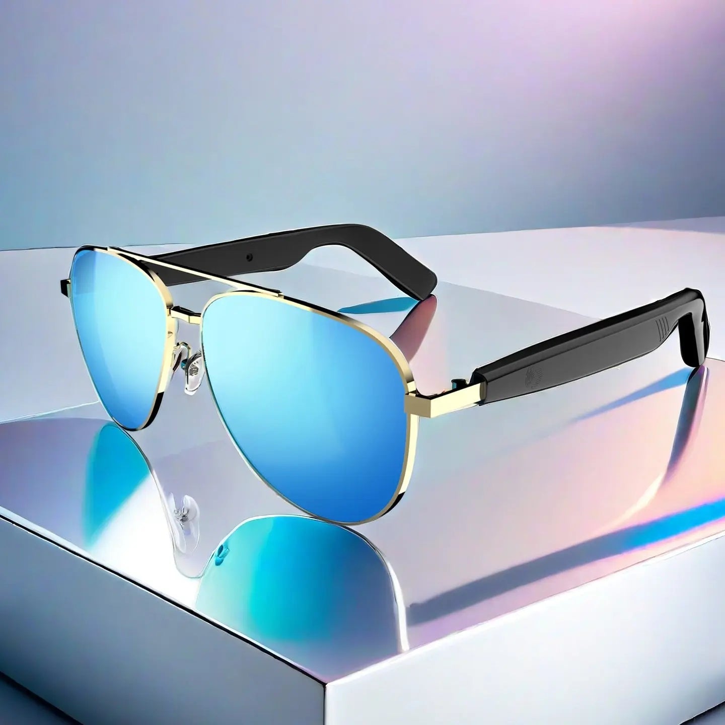 Multifunctional Smart Glasses, Touch Control Smart Sunglasses, Fashionable Bluetooth-Compatible Smart Glasses, Gift for Men & Women, Wearable, Wireless Smart Glasses