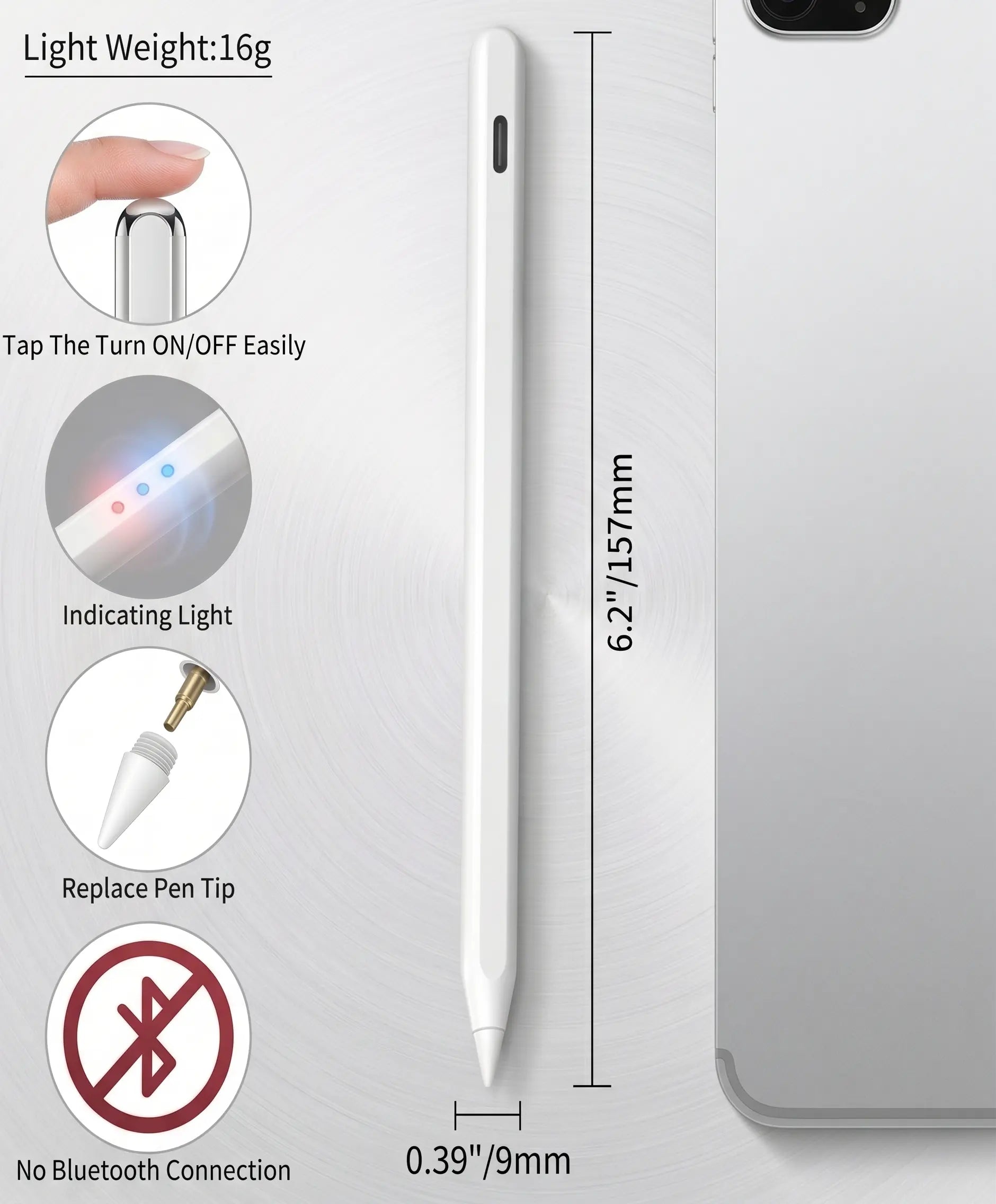 Pencil for Apple Ipad A16 11 and 10 Generation, Fast Charging Stylus for 2026-2018, for Ipad 11-6 Generation, Air 11-Inch/13-Inch M3/M2/5Th-3 Generation, Pro 13 "/11"/M4/12.9 ",Mini A17 Pro 7/6/5Th Palm Rejection Tilt Sensitivity Pen Tiktokshopholidayhaul
