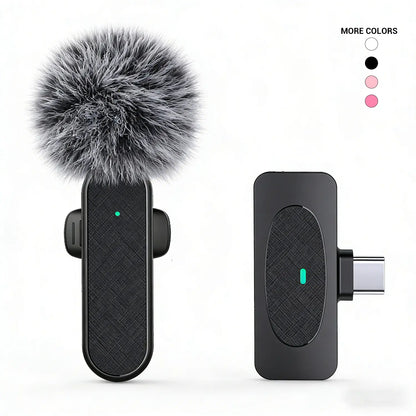 Professional Wireless Lavalier Microphone with Intelligent Noise Cancelling, Noise Cancelling Mics, Plug & Play for Iphone and Android Smartphones, Rechargeable Lapel Mic for Video Recording, Teaching, Interviews and Podcasts