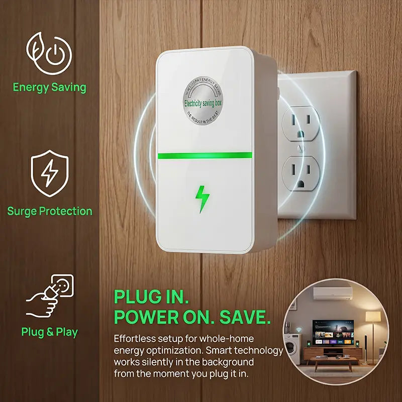 Plug-In Power Box with US Plug – 2026 Updated Design, Compatible with 90–250V Input Range.