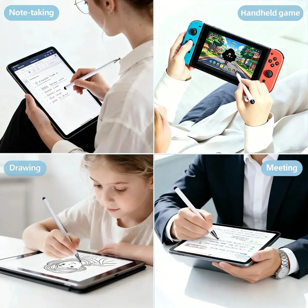 3-In-1 Neutral Pen Flat Pen,High Precision Universal Stylus Pen for Itablets, Phones, Switch, Suitable for All Ages, for Touch Screen, Can Be Used as a School Season Gifts,Birthday Gifts Stylus for School Sets NO Bluetooth Needed Mothersdaygift